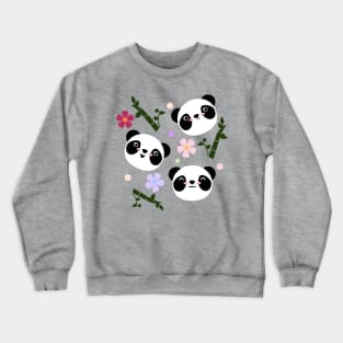 Kawaii Panda Faces Crewneck Sweatshirt